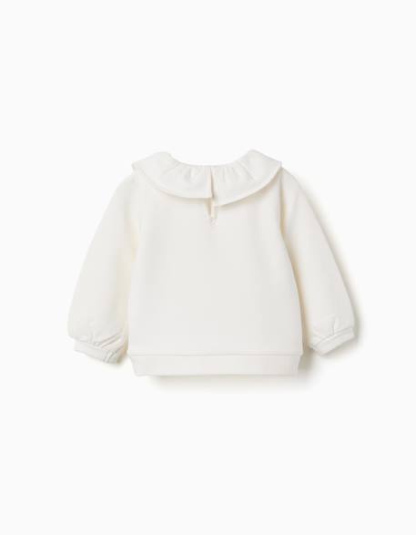 Sweat en coton peigné avec imprimé maison Blanc 2 - vertbaudet enfant 
