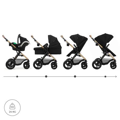 Poussette 3 en 1 Kinderkraft MOOV 2 XL avec Siège 2 en 1 Convertible, Nacelle XL, Roues Gonflables et MINK PRO i-Size Gris+Noir 8 - vertbaudet enfant 