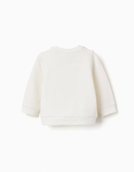 Sweat en coton peigné avec imprimé maison Blanc 2 - vertbaudet enfant 