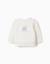 Sweat en coton peigné avec imprimé maison Blanc 1 - vertbaudet enfant 