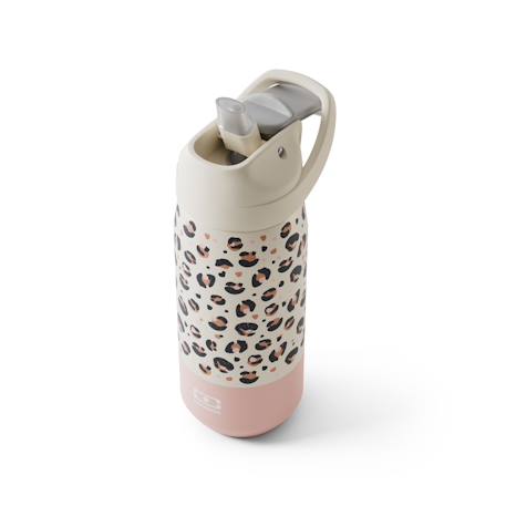 Gourde isotherme avec paille 550ml slide m Bleu camo+Rose leopard 6 - vertbaudet enfant 