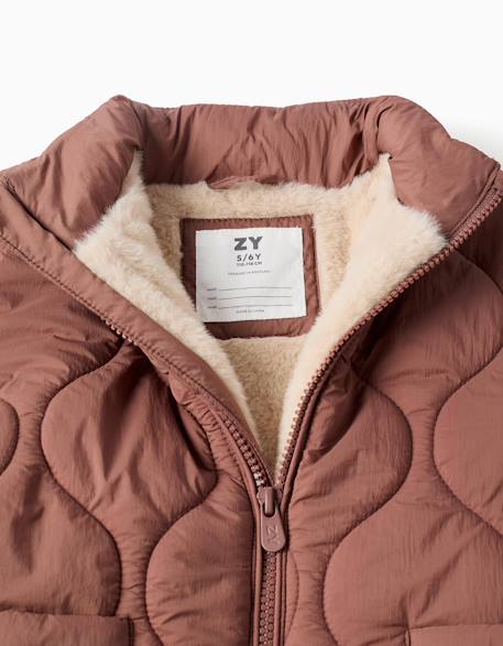 Doudoune avec doublure en peluche douce synthétique Rose 2 - vertbaudet enfant 
