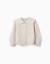 Cardigan en maille avec col brodé Beige clair 1 - vertbaudet enfant 