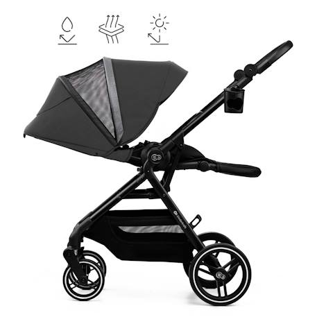 Poussette Kinderkraft YOXI réversible face ou dos route, pliage avec siège, roues increvables et accessoires inclus Beige+Gris+Noir+Vert 10 - vertbaudet enfant 