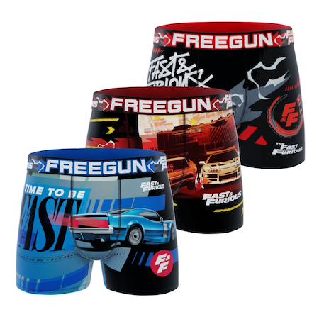 Lot de 3 boxers junior fast & furious Bleu/gris/rouge/jaune/noir 1 - vertbaudet enfant 