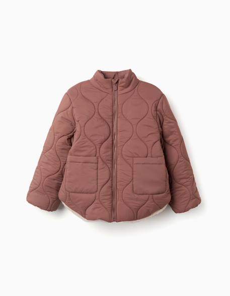 Doudoune avec doublure en peluche douce synthétique Rose 1 - vertbaudet enfant 