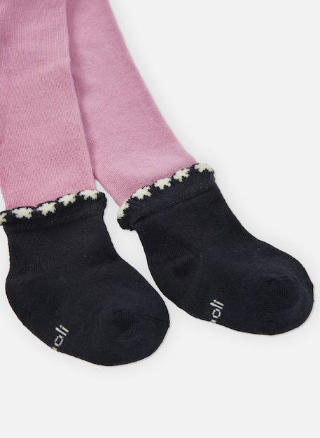 Collants avec détail floral à la cheville Rose 2 - vertbaudet enfant 