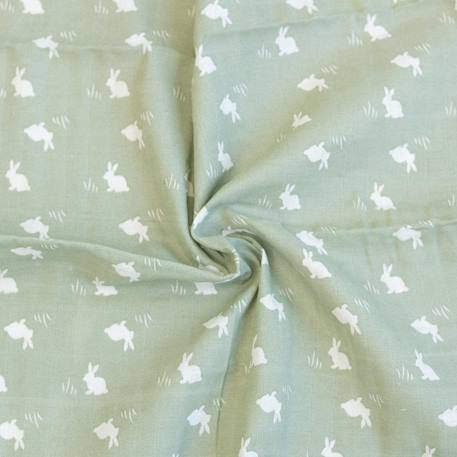 Lot de  3 langes bébé - motif lapin Vert 4 - vertbaudet enfant 
