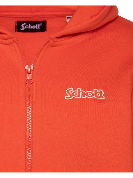 Sweatshirt zippé à capuche Blanc+Bleu jean+Orange 8 - vertbaudet enfant 
