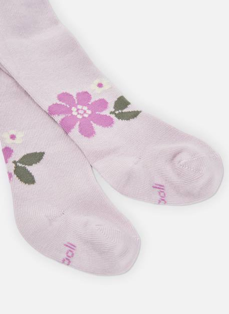 Collants bébé imprimé fleurs Violet 2 - vertbaudet enfant 