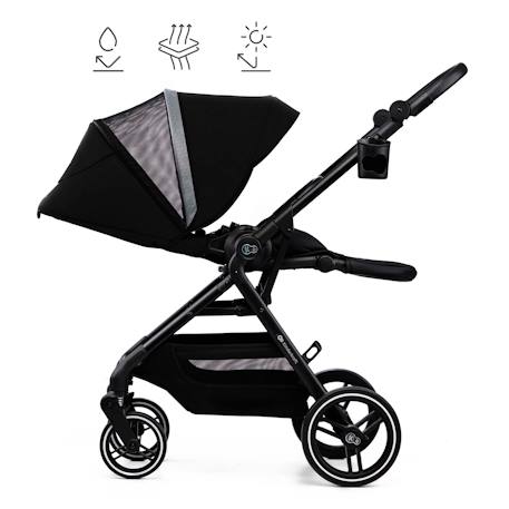 Poussette Kinderkraft YOXI réversible face ou dos route, pliage avec siège, roues increvables et accessoires inclus Beige+Gris+Noir+Vert 16 - vertbaudet enfant 