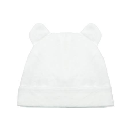 Bonnet naissance avec oreilles Blanc 1 - vertbaudet enfant 