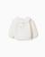 Sweat en coton peigné avec imprimé maison Blanc 1 - vertbaudet enfant 
