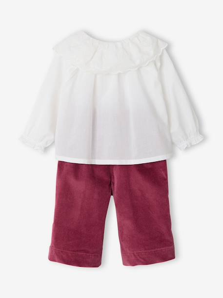 Ensemble blouse pantalon bébé fille framboise 4 - vertbaudet enfant 