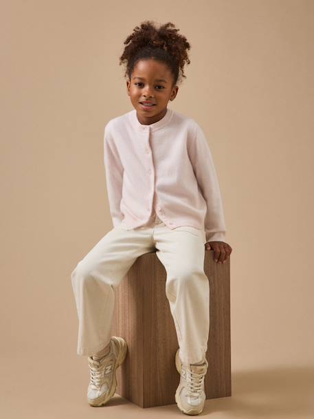 Cardigan en cachemire fille Gris chine moyen+Rose chine 8 - vertbaudet enfant 