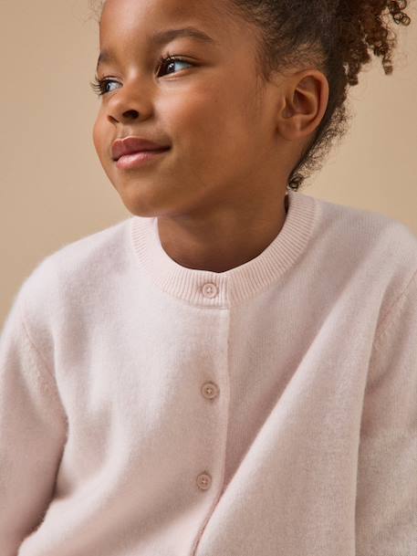 Cardigan en cachemire fille Gris chine moyen+Rose chine 7 - vertbaudet enfant 