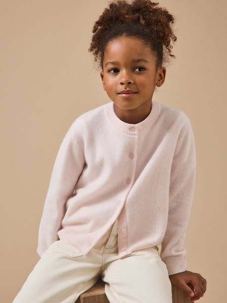 Cardigan en cachemire fille Gris chine moyen+Rose chine 5 - vertbaudet enfant 