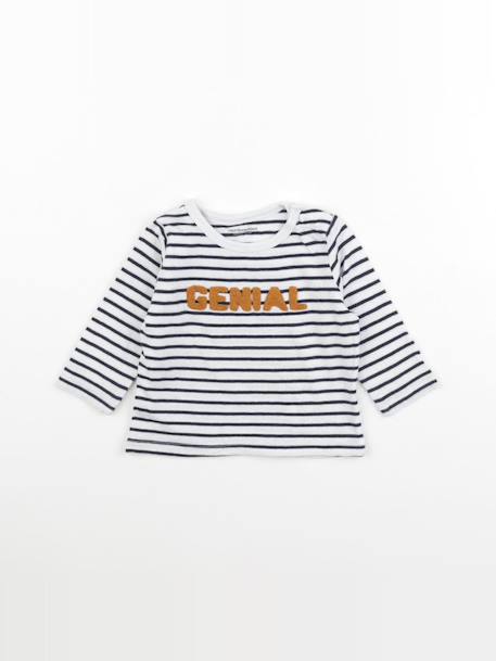 Tee-shirt - 6 mois Blanc, bleu 1 - vertbaudet enfant 