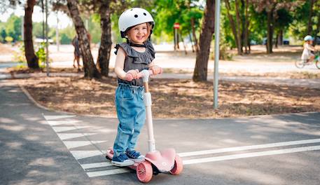 Trottinette enfant 3 roues avec roues led et hauteur réglable - dès 3 ans Green lime+Orange black+Pink rose 13 - vertbaudet enfant 