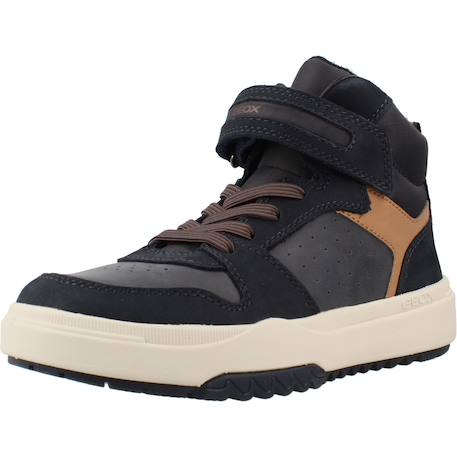 Bottines enfant garçon en textile Bleu cf46n+Brun clair c6444 1 - vertbaudet enfant 