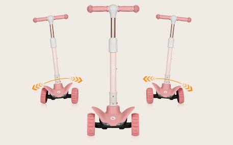 Trottinette enfant 3 roues avec roues led et hauteur réglable - dès 3 ans Green lime+Orange black+Pink rose 14 - vertbaudet enfant 
