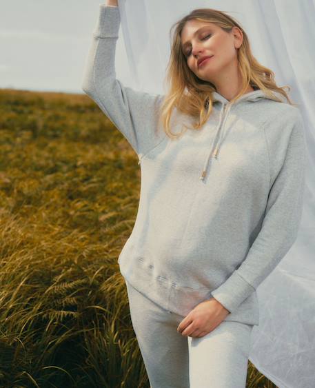 Sweat à capuche de grossesse et d'allaitement billie Gris 1 - vertbaudet enfant 
