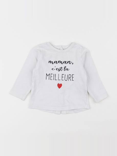 Tee-shirt - 6 mois Blanc 1 - vertbaudet enfant 