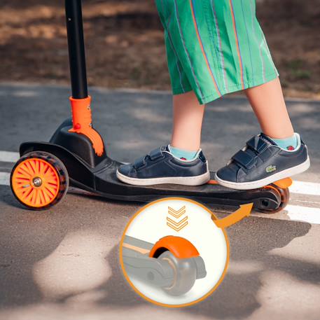 Trottinette enfant 3 roues avec roues led et hauteur réglable - dès 3 ans Green lime+Orange black+Pink rose 10 - vertbaudet enfant 
