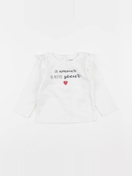 Tee-shirt - 6 mois Blanc 1 - vertbaudet enfant 
