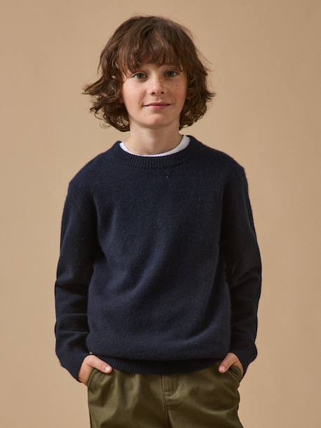 Pull en cachemire garçon Marine+Vert 1 - vertbaudet enfant 