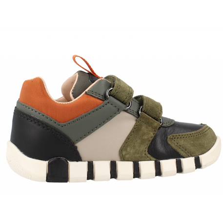 Baskets bébé garçon en cuir Vert c0450 1 - vertbaudet enfant 