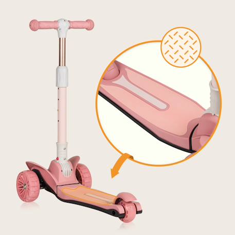 Trottinette enfant 3 roues avec roues led et hauteur réglable - dès 3 ans Green lime+Orange black+Pink rose 15 - vertbaudet enfant 