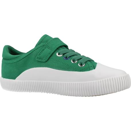Baskets enfant garçon en textile Bleu c4211+Vert c0594 11 - vertbaudet enfant 