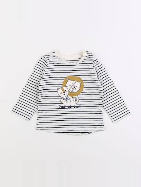 Tee-shirt - 6 mois Blanc, bleu 1 - vertbaudet enfant 