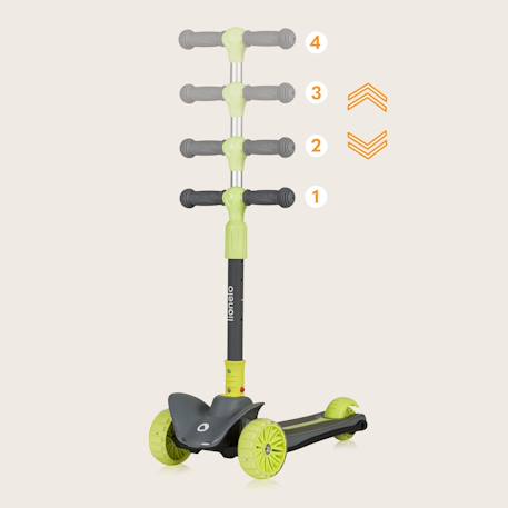 Trottinette enfant 3 roues avec roues led et hauteur réglable - dès 3 ans Green lime+Orange black+Pink rose 6 - vertbaudet enfant 