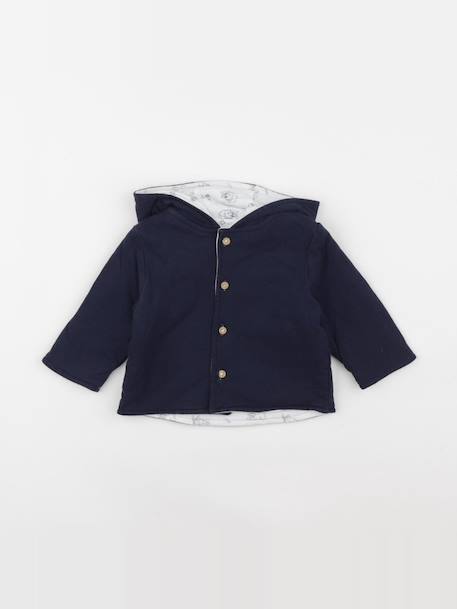 Veste réversible - 6 mois Blanc, bleu 1 - vertbaudet enfant 