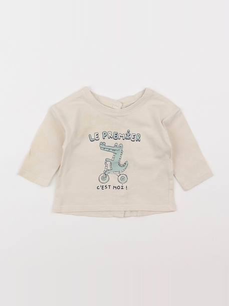 Tee-shirt - 3 mois Blanc 1 - vertbaudet enfant 