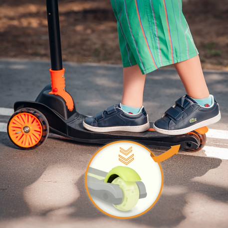 Trottinette enfant 3 roues avec roues led et hauteur réglable - dès 3 ans Green lime+Orange black+Pink rose 4 - vertbaudet enfant 