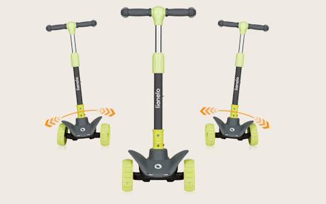 Trottinette enfant 3 roues avec roues led et hauteur réglable - dès 3 ans Green lime+Orange black+Pink rose 2 - vertbaudet enfant 