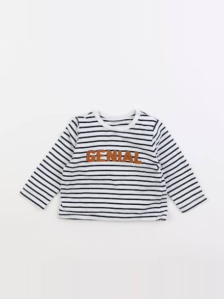Tee-shirt - 3 mois Blanc, bleu 1 - vertbaudet enfant 