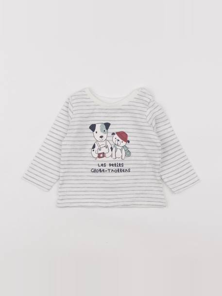 Tee-shirt - 6 mois Blanc, gris 1 - vertbaudet enfant 