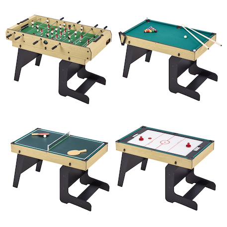 Table multi jeux pliable baby foot - billard - ping pong - hockey Marron 2 - vertbaudet enfant 