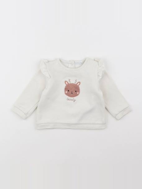 Sweat - 6 mois Beige, blanc 1 - vertbaudet enfant 