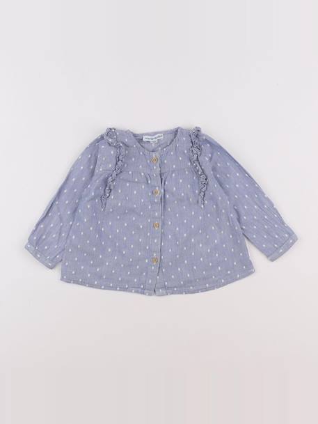 Blouse - 12 mois Blanc, bleu 1 - vertbaudet enfant 