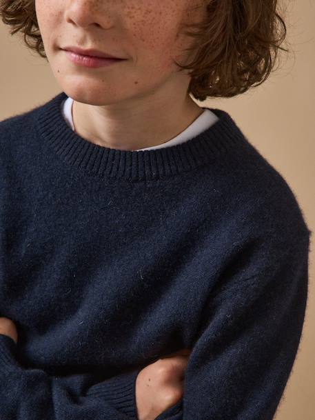 Pull en cachemire garçon Marine+Vert 3 - vertbaudet enfant 