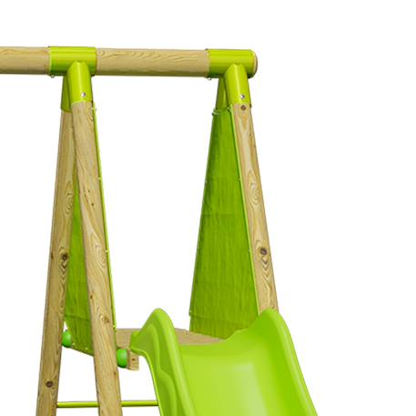 Portique balançoire et toboggan en bois 2,30m lumi Bois 6 - vertbaudet enfant 