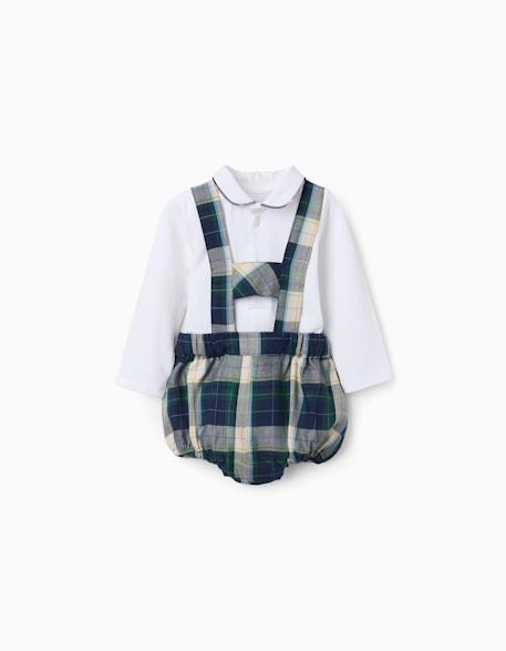 Ensemble body + short à carreaux b&s Bleu foncé 1 - vertbaudet enfant 