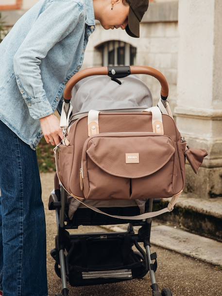 Sac à langer Genève II beige imprimé+Bleu marine+Cherry Blossom+gris chiné+Gris chiné+marron+noir imprimé+Vert sauge 35 - vertbaudet enfant 