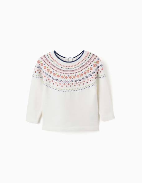 Pull en maille avec motif jacquard Blanc 1 - vertbaudet enfant 