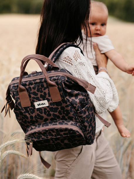 Sac à dos à langer Wellington beige chiné+Blue marine+Heather grey+marron+marron imprimé+vert sauge 28 - vertbaudet enfant 